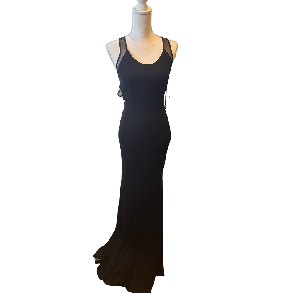 ABS by Allen Schwartz Black Formal dress Knit Gown Size Medium